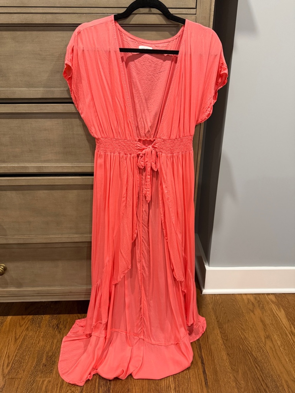Lascana Women’s Coral Swim Coverup Maxi with Tie Waist